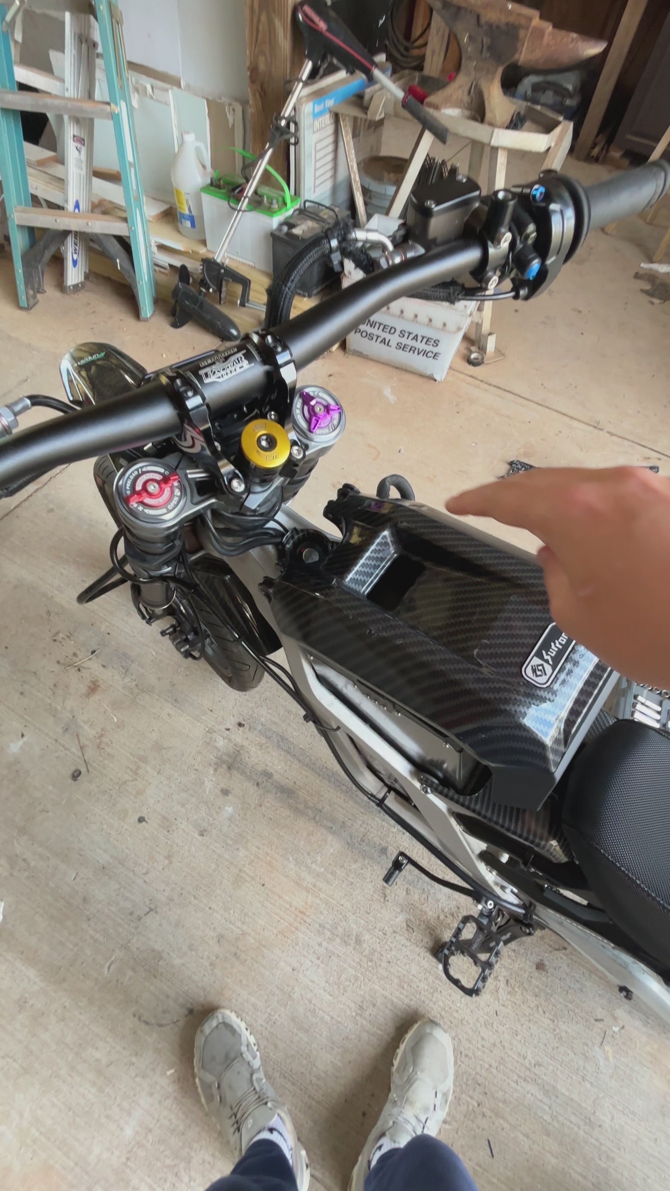 Surron Light Bee X 3d printed 3 inch battery riser for Chi/EBMX battery